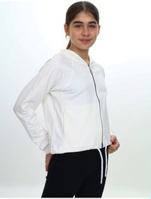 Resim Toontoy Kız Çocuk Kapüşonlu Hırka Ekru 