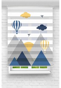 Resim Perdecizade Enxboy Dağ Dijital Baskılı Zebra Perde-cocuk Odası-stor Perde Renkli 