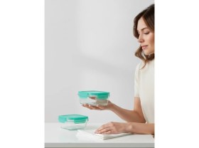 Resim Paşabahçe Kahvaltılık Saklama Kabı Silikon Vakumlu Kase Kilitli Cam Saklama Kabı 2 Adet 355CC 