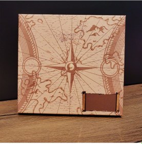 Resim Kırmızı Pusula Tasarım Deri Defter Ve Touchpen Kalem Seti Çok Renkli 