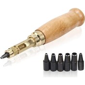 Resim Bradoo-6 Adet Vida Delik Delme Deri Ciltleme Aracı, Kağıt Delgeç, El Sanatları Zımbalar, 6 İpuçları 1.5m 2mm 2.5mm 3mm 3.5m 4mm 