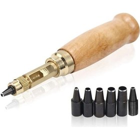 Resim Bradoo-6 Adet Vida Delik Delme Deri Ciltleme Aracı, Kağıt Delgeç, El Sanatları Zımbalar, 6 İpuçları 1.5m 2mm 2.5mm 3mm 3.5m 4mm 