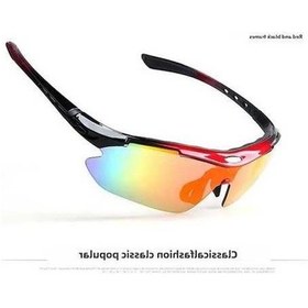 Resim Fastbuy Polarize Spor Gözlüğü - Bisiklet, Koşu İçin Rüzgar Engeli, Sporcu Kullanıma Uygun, Fiyata Erişilebilir Orta Kırmızı S Siyah 