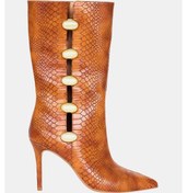 Resim Katy Perry The Revıval Ornamet Kadın Taba Yılan Baskılı Topuklu Çizme Taba 