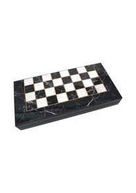 Resim Ks Games Master Classic Tavla Siyah Beyaz Mermer Desenli 