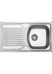 Resim 78 X 44 Mutfak Eviyesi 7844tgr Keten Sol Damlalıklı Krom 