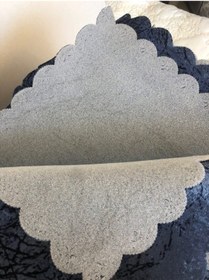 Resim Süngerli Koltuk Çekyat Örtüsü Damar Desenli Parlak Lacivert 