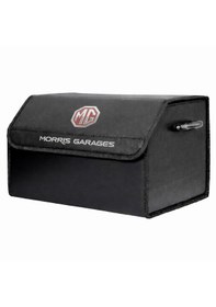 Resim Mg Marka Logolu Oto Bagaj Organizer Çanta Oto Bagaj Çantası 2 Bölmeli Suni Deri 48 Cm X 31 Cm X 29 Cm 