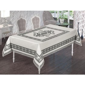 Resim Suna Dantelli Dikdörtgen Baskılı Masa Örtüsü (541556005) 
