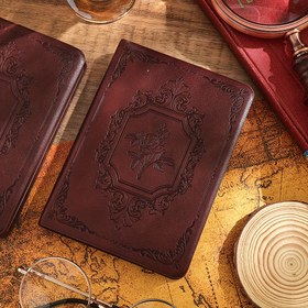 Resim 144 yapraklı retro premium planlayıcı, öğrenciler için aylık programlı çizgili günlük, okul ofis ev kompakt taşınabilir yazı defteri 14.5*10.5cm boyutunda vintage PU deri defter 