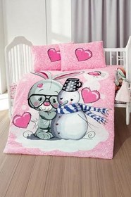 Resim Bebek Nevresim Seti (Pembe) 