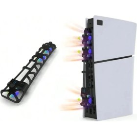 Resim Ps5 Slim Disk Dijital Uyumlu Rgb Işıklı Soğutucu Fan 3538s Siyah 