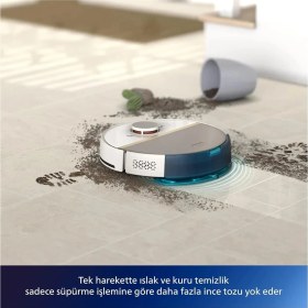 Resim Philips Homerun 7000 Aqua XU7000 5.000 Pa Emiş Gücü Islak ve Kuru Temizlik Lidar Navigasyon Robot Süpürge 