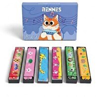 Resim Rennes HMR-06X 6'lı Çocuklara Özel 16 Delikli Desenli Mızıka Seti 