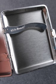 Resim Silvio Monetti Düz Metal Sigara Tabakası Smtbkcb004r1 