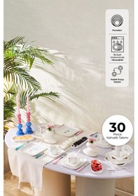 Resim Emsan Viola Porselen 30 Parça 6 Kişilik Kahvaltı Takımı 