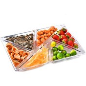 Resim Sones 6'sı 1 Arada Çok İşlevli Bölmeli Meyve Tepsisi, Stil: Şeffaf 