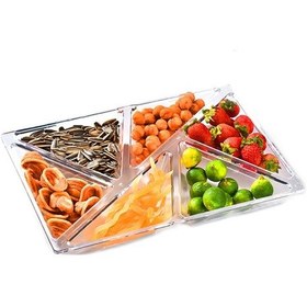 Resim Sones 6'sı 1 Arada Çok İşlevli Bölmeli Meyve Tepsisi, Stil: Şeffaf 