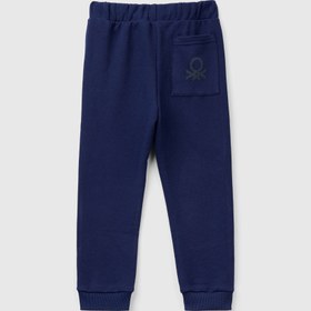 Resim Benetton Erkek Bebek Lacivert Arka Cebi Logo Eşofman Altı - 12-18 Ay 