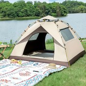 Resim Açık Hava 4 Kişilik Aile Kamp Çadırı - Dayanıklı Oxford Kumaş ve File Havalandırmalı İtme Tipi Otomatik Pop-Up Çadır, Plaj Balıkçılığı Yürüyüş İçin Taşınabilir, Kamplama Ekipmanları İçin Ideal, Şiddetli Direk Desteği, İdeal Cadılar Bayramı Veya Noel Hediyesi, Camping Gear Ve Equipment, Winter Tent, Air Tent for Camping, Outdoor Tent, Big Camping Tent, Camp Tent, Campsite Accessories And Equipments, İlkbahar Soğuk Sıcak Tutma Özellikli Çadır 