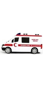 Resim Belirtilmemiş Oyuncak Ambulans 3D Işıklı Pilli Model 1+ Yaş İçin Eğlenceli Oyun Aracı 