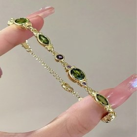 Resim Hediye vermek için uygun olan 1 adet Vintage Alaşım Yapay Kristal ve Kübik Zirkonya Bilezik 