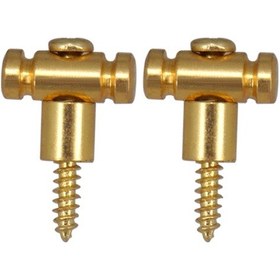 Resim Padalink 2 Adet Elektro Gitar Basma Kalkanı - Tel Sabitleyici Aksesuarı, Ton Sabitliği İçin Yüksek/düşük Set, Altın Renk, Vida İle 