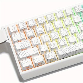Resim Wooting Double Shot PBT Keycaps 60% 75% 87% Side Printed Backlit Shine Through Topografik Desenli IMD Teknolojili Siyah Tuş Takımı - Cherry MX Anahtarlıklar için Cherry Profil Tuş Kapları Seti 