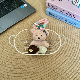 Resim Silver1 Sevimli Renkli Ip Peluş Ayı Kolye El Yapımı Oyuncaklar Küçük Bebek Çanta Çekicilik Sevimli Bebek Cep Telefonu Çekicilik (Yurt Dışından) 