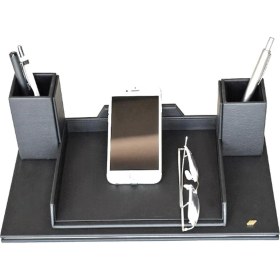 Resim Tabac 362-11 Hakiki Deri Masa Üstü Telefon ve Gözlük Tutucu Si... 