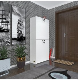 Resim Kenzlife Ayakkabılık Ayakkabı Dolabı Kilitli Gutan Byz 160 70 32 Kapaklı Ofis Dolabı İki Bölme 