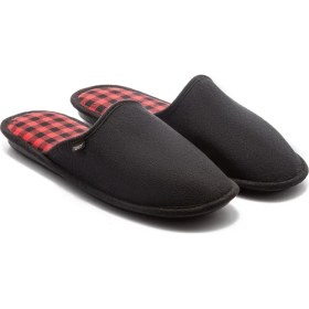 Resim Twigy Ekose Erkek Ev Terliği Siyah Kırmızı-2 41/46 