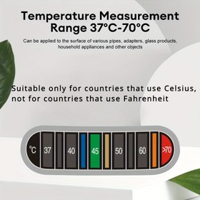 Resim 3'lü Yapışkan Sıcaklık Bantları, 37°C-70°C Aralığı, Renk Değiştiren Isıya Duyarlı Etiketler, Bardaklar, Çaydanlıklar, Borular için, Elektriksiz, Pilsiz, Ev Mutfak Kullanımı İçin 