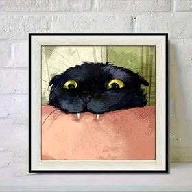 Resim 5D Yuvarlak Elmas Boyama Kiti - Sarı Gözlerle Keskin Dişli, Akrilik PMMA Malzeme, Ev Dekoru İçin DIY Duvar Sanatı, Kedi Sevgilileri İçin Mükemmel Hediye, Kedi Sevgilileri İçin Hediye|Oyuncağı Kedi Tasarımı|Dayanıklı Akrilik 