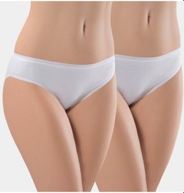 Resim Türen Kadın Biyeli Dikişsiz 2'li Pamuklu Bikini Külot 270/beyaz 001 