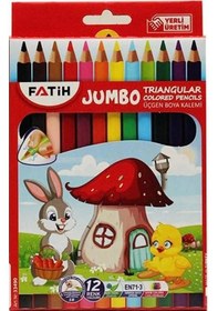 Resim Fatih Kuru Boya Üçgen Jumbo 12 Renk Çok Renkli 
