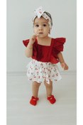 Resim elahobi Kirazlı Bebek Salopet Tulum Ve Bandana 
