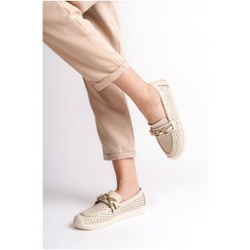 Resim Layla Bağcıksız Ortopedik Rahat Taban Kalp Desenli Kadın Babet Ayakkabı Ckt - Ten Ten 