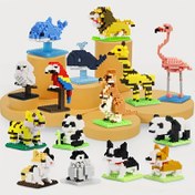 Resim Küçük Parçacık Yapı Blokları Hayvanlar Aslan Kaplan Penguen Panda Çocukların Eğitici Bulmaca Montaj Oyuncak Konsantrasyon 