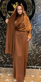 Resim Golden Mocha Saten Zarif Günlük Abaya - Minimalist Tasarım | WS91 KAHVE - M-2XL (INT) / Kahve 