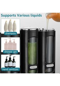 Resim Vıvo 3 Adet Siyah 400ml Manuel Şampuan Sıvı Banyo Mutfak Lavabo Oteller El Dezenfektanı Sabunluk V-52 Siyah 