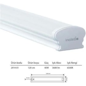Resim İnoled 40w Led Etanj Armatür Ip65 6500k 120cm Çok Renkli 