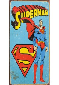 Resim superman (10 CM X 20 CM) mini retro ahşap poster 