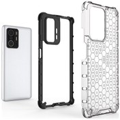 Resim Xiaomi Mi 11t / 11t Pro Darbeye Dayanıklı Petek Pc Tpu Telefon Kılıfı Beyaz 