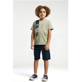 Resim Erkek Çocuk Bermuda Takım - Çay Yeşili Çay Yeşili 