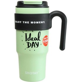 Resim Shotay St-8917 Çift Kullanım Pipetli/rahat İçim Yeşil 1000ml Çelik Matara Diğer 