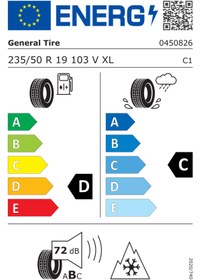 Resim GENERAL 235/50R19 103V SNOW GRABBER PLUS XL Üretim 2025 Oto Kış Lastiği 