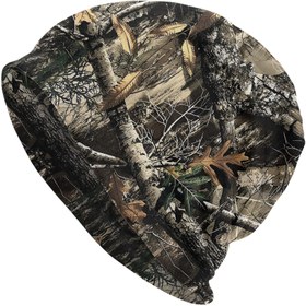 Resim 1 Adet Woodland Kamuflajlı Bere Erkekler İçin - Elastan, Polyester Karışımı ile Şık Örgü Bere, Açık Hava Avcılık Bone 