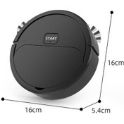 Resim Dancemonkey Otomatik Mini Süpürme Robotu Paspas Süpürme Emme 3'ü 1 Arada Temizleme Makinesi Pilli Siyah/ Siyah 