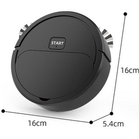 Resim Dancemonkey Otomatik Mini Süpürme Robotu Paspas Süpürme Emme 3'ü 1 Arada Temizleme Makinesi Pilli Siyah/ Siyah 